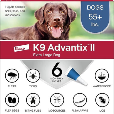 K9 Advantix II XL Dog Vet-Recommended Flea, Tick & Mosquito Treatment & Prevention | Dogs Over 55 lbs. | 6-Mo Supply
