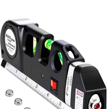 Laser Level Line Tool, Multipurpose Laser Level Kit Standard Cross Line Laser leveler Beam Tool with Metric Rulers 8ft/2.5M for Picture Hanging cabinets Tile Walls by AikTryee.