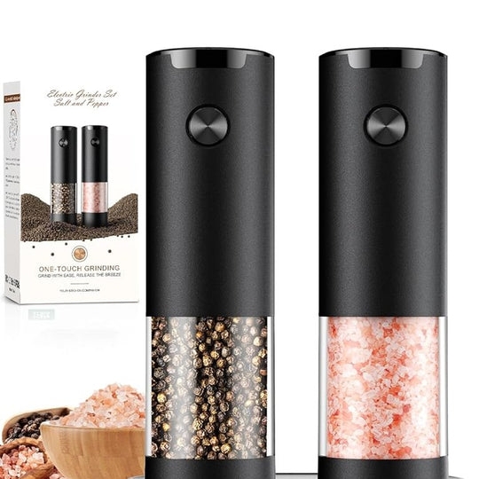 Electric Salt and Pepper Grinder Set Automatic Battery Pepper Mill Shakers Adjustable Coarseness Upgraded Larger Capacity with Led Home and Kitchen Appliances for New House Warming Gifts