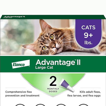 Advantage II Large Cat Vet-Recommended Flea Treatment & Prevention | Cats Over 9 lbs. | 2-Month Supply