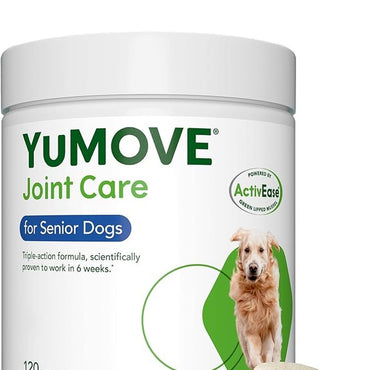 Yumove Hip & Joint Supplement for Dogs - with Glucosamine Chondroitin, Omega 3, Hyaluronic Acid, Green Lipped Mussel & Fish Oil for Dogs - Senior Dog Joint Supplement (120ct Chewable Tablets)