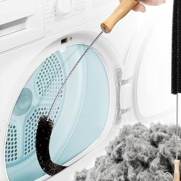 Holikme Dryer Vent Cleaner Kit 2 Pack - Household Cleaning Supplies 304 Stainless Steel Dryer Lint Brush Home Essentials for Lint Trap Dust Vacuum Brush