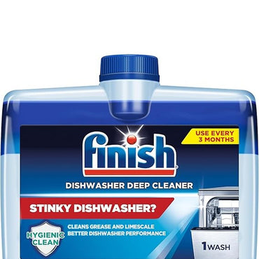 Finish Dishwasher Cleaner Liquid, Deep Cleans Hidden Grease & Limescale, Fights Odors & Maintains Performance, 3 Month Supply, 8.45oz, 1 Bottle