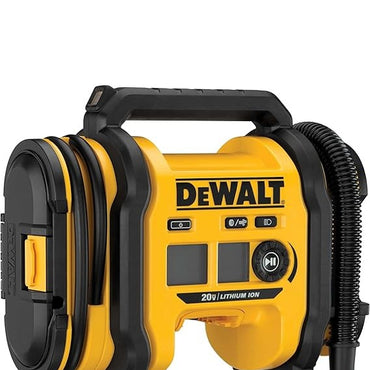 DEWALT Tire Inflator Portable Air Compressor 20V MAX, Car Air Pump with Automatic Shut Off, LED Light, Tool Only (DCC020IB)