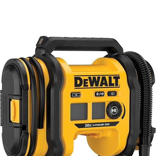 DEWALT Tire Inflator Portable Air Compressor 20V MAX, Car Air Pump with Automatic Shut Off, LED Light, Tool Only (DCC020IB)