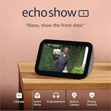 Amazon Echo Show 5 (newest model), Smart display with Alexa+ Early Access, 2x the bass and clearer sound, Charcoal