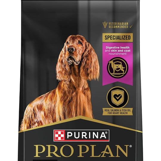 Purina Pro Plan Sensitive Skin and Stomach Dog Food Dry, Adult Salmon & Rice Formula, Digestive Health - 40 lb. Bag
